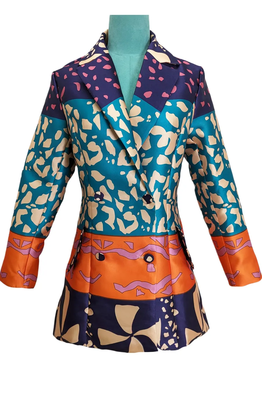 A93011A LONGLINE BLAZER TOP (4 PRINTS)