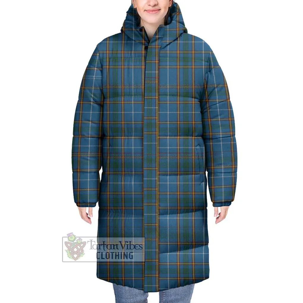 Bain Tartan Long Down Jacket