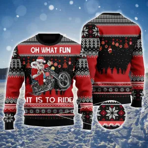 Biker Motorcycle Lover Xmas Ugly Sweater, Christmas Ugly Sweater, Santa Claus Ugly Sweater For Men & Women - Perfect Gift For Biker