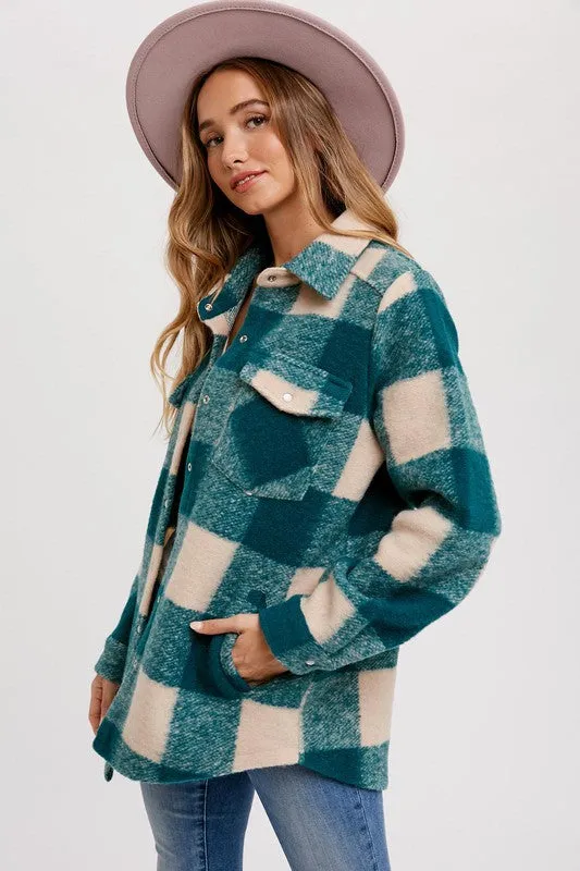 Calista Brushed Flannel Plaid Shacket