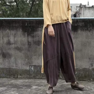 Cotton Linen Vintage Harem Pants | Lotus