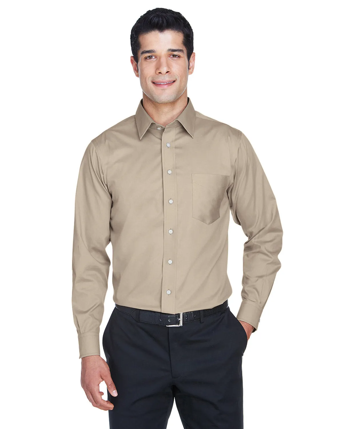 Devon & Jones Men's Crown Woven Collection™ Solid Stretch Twill