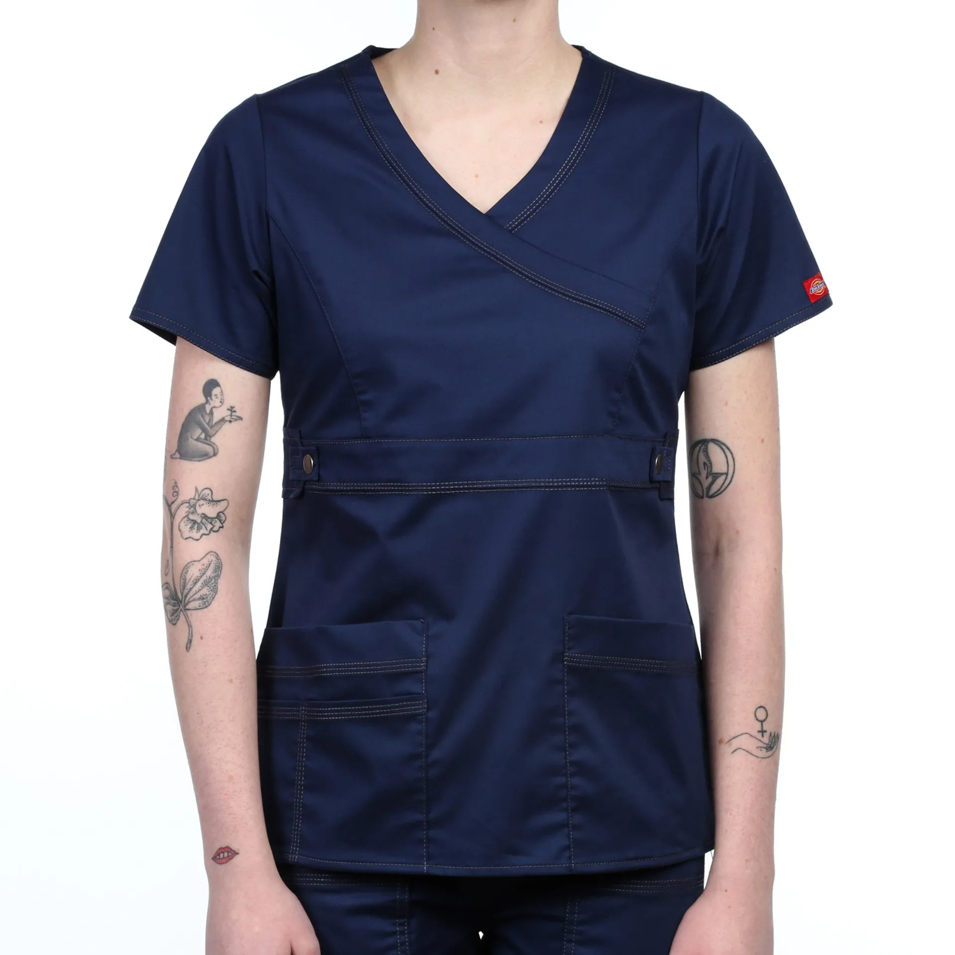 Dickies "Youtility" Jr. Fit Mock Wrap Top - Navy