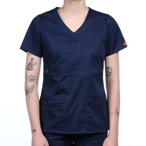 Dickies "Youtility" Jr. Fit Mock Wrap Top - Navy