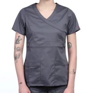 Dickies "Youtility" Jr. Fit Mock Wrap Top - Pewter