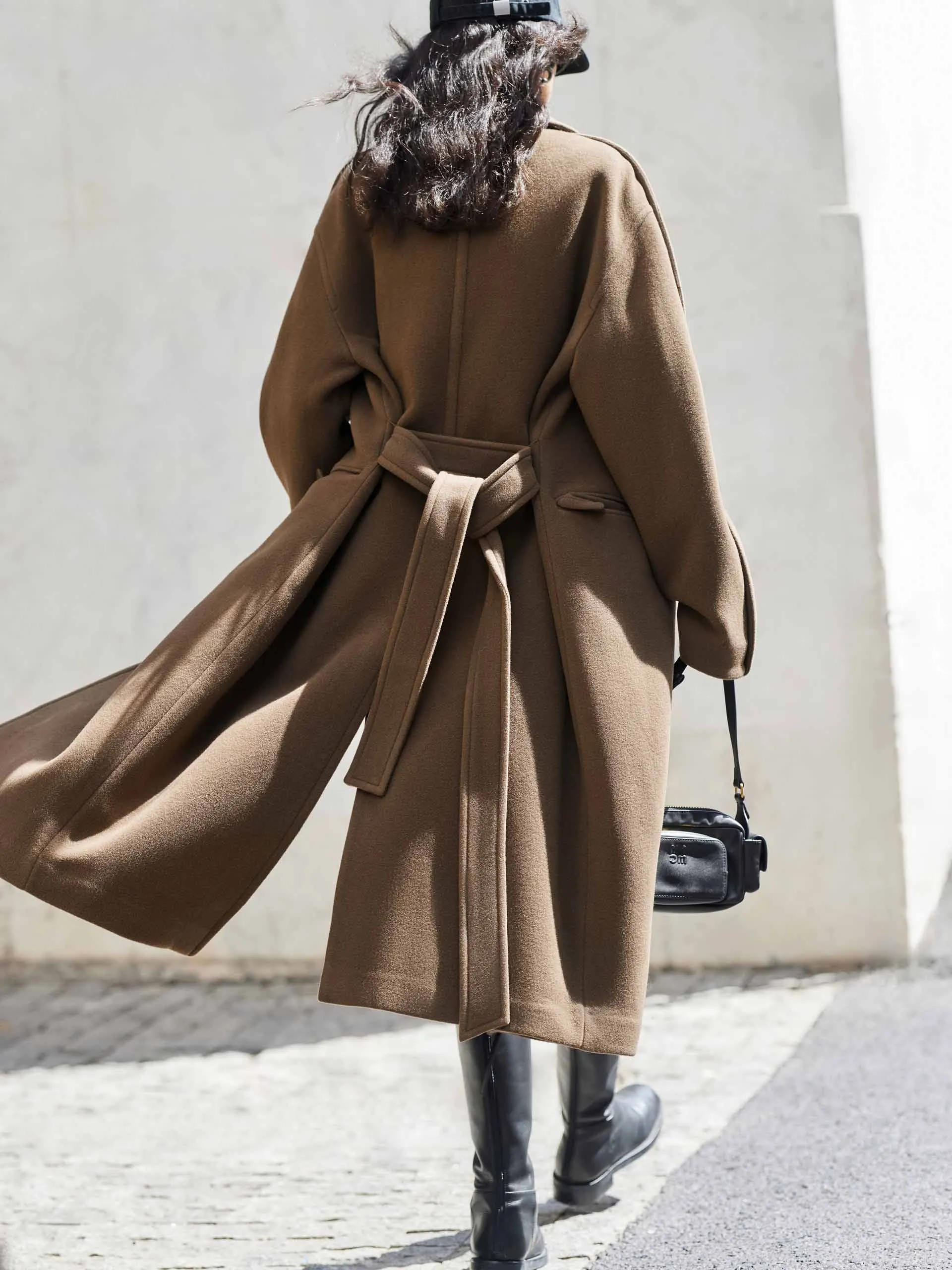 Double Breasted Belted Coat