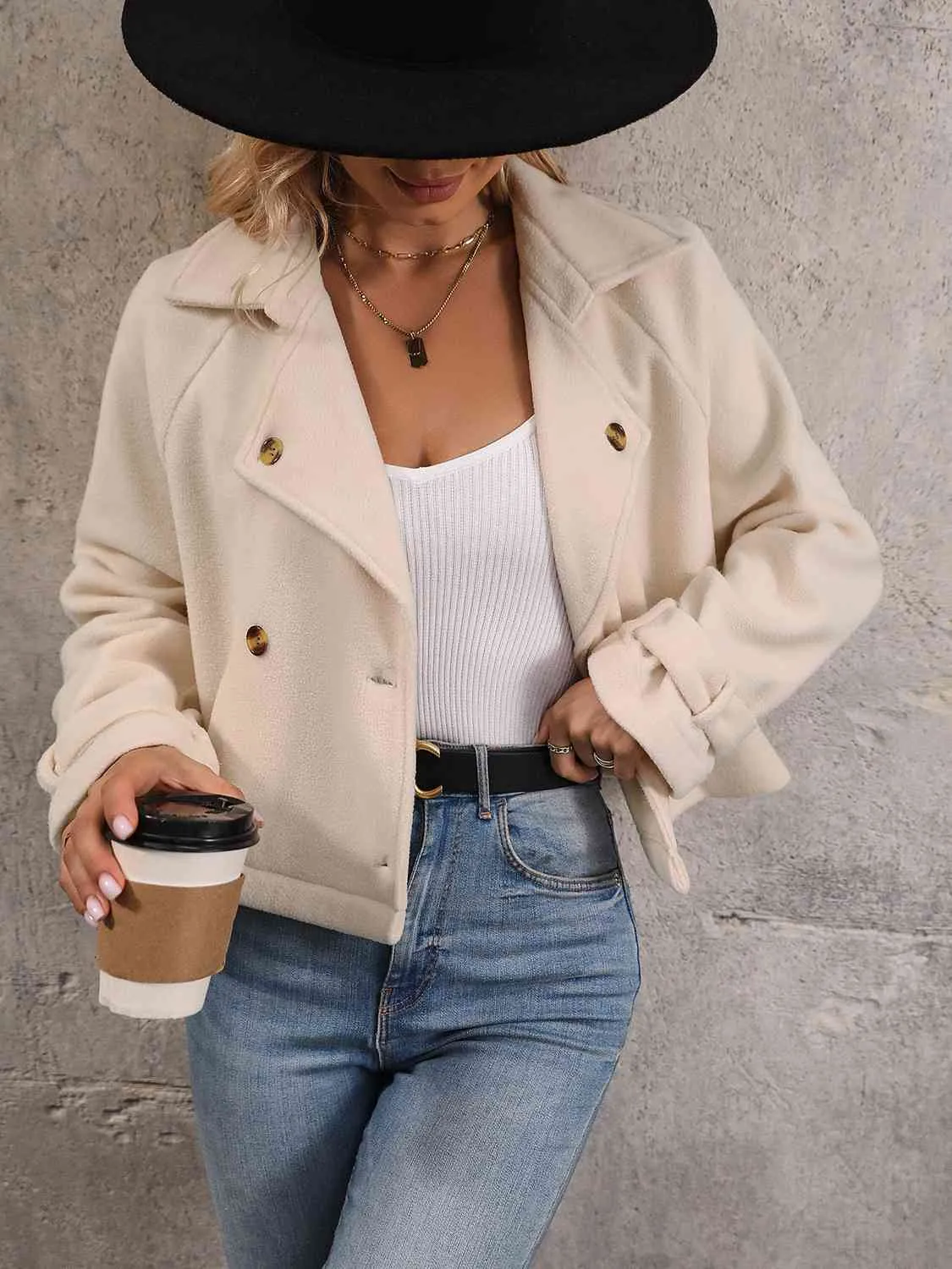 Double Breasted Lapel Coat