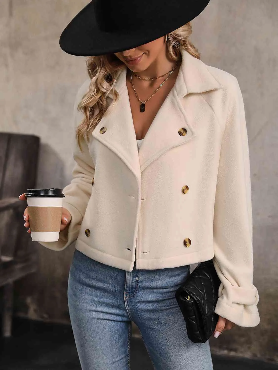 Double Breasted Lapel Coat