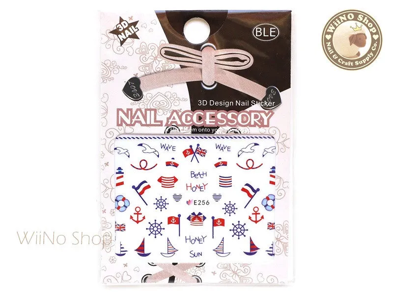 E256 Summer Sailor Nail Sticker Nail Art - 1 pc