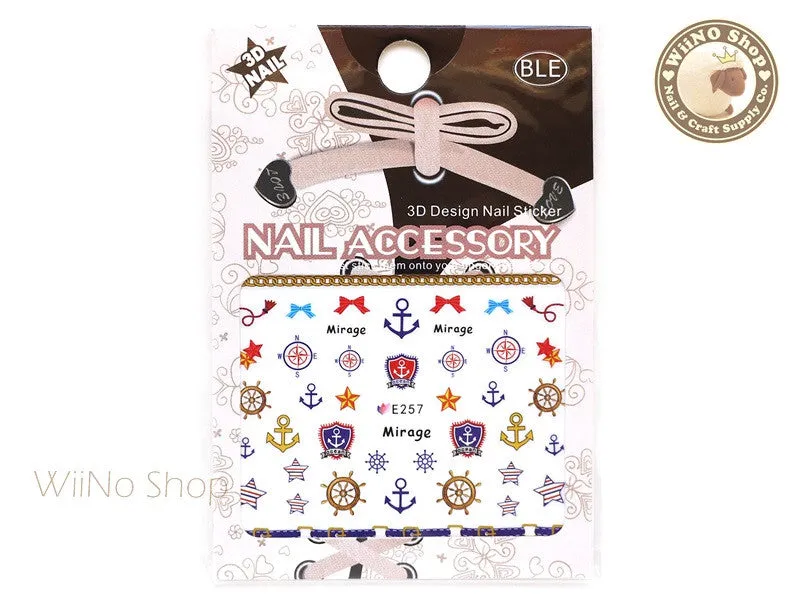 E257 Sailor Anchor Nail Sticker Nail Art - 1 pc