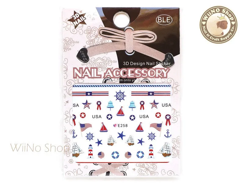 E258 Sailor Anchor Nail Sticker Nail Art - 1 pc