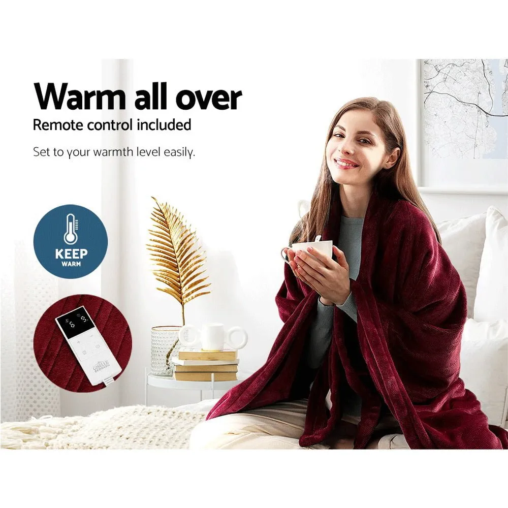 Electric Throw Blanket - Burgundy