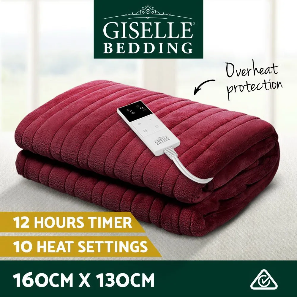 Electric Throw Blanket - Burgundy