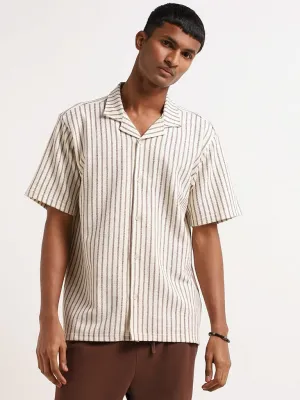 ETA Off-White Textured-Knit Relaxed Fit Shirt