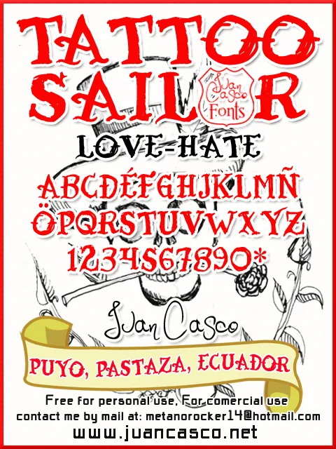 Free Tattoo Sailor Font