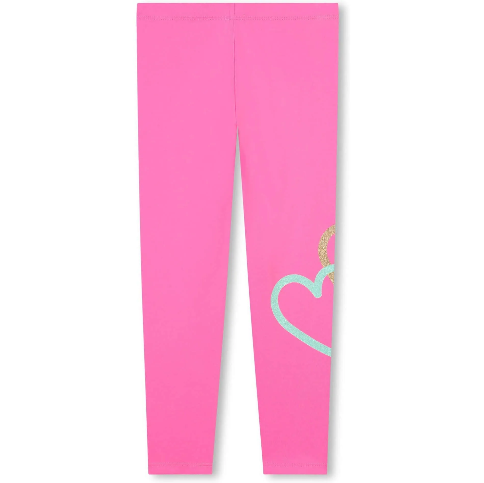 Girls Pink Heart Leggings