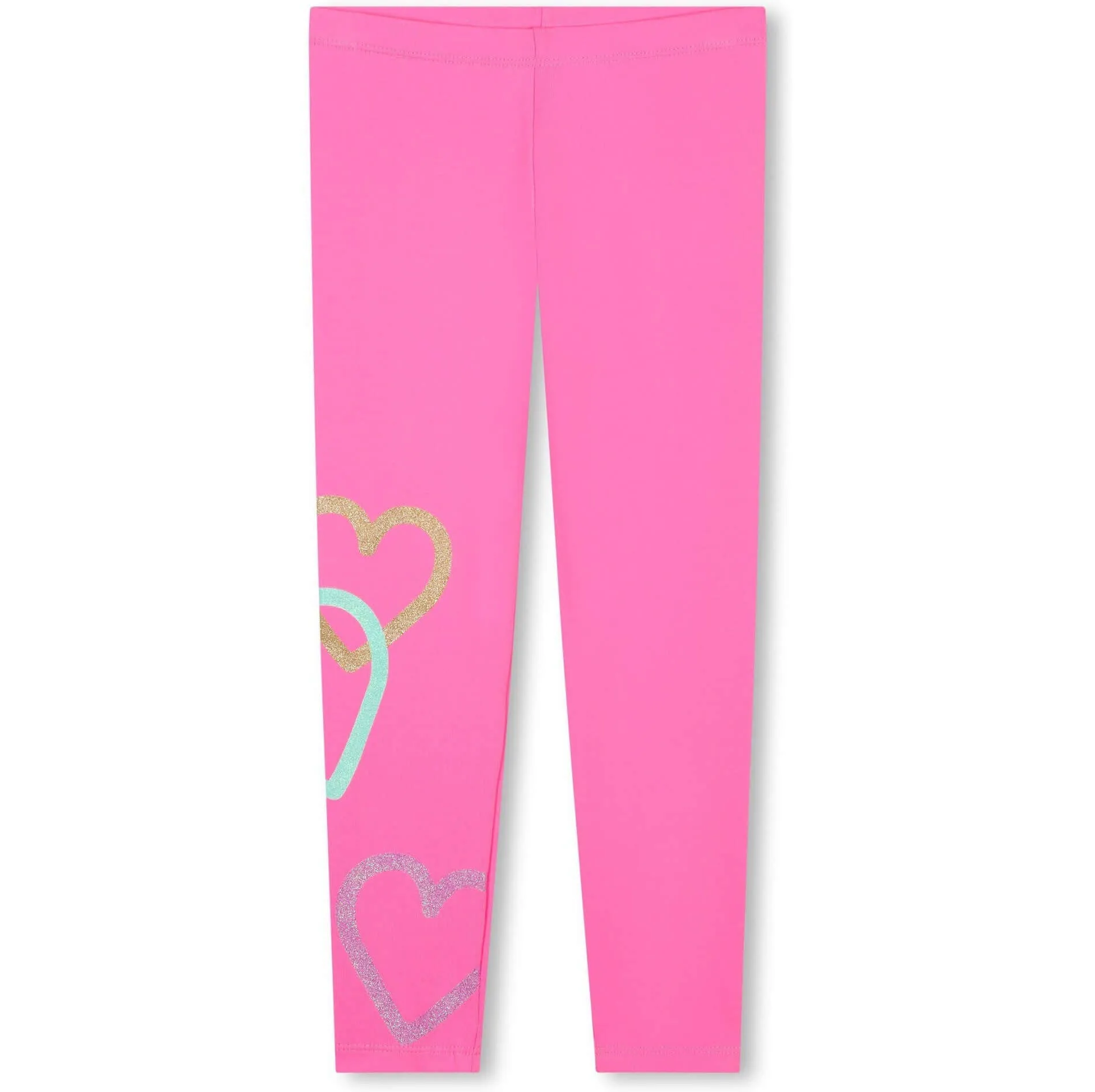 Girls Pink Heart Leggings