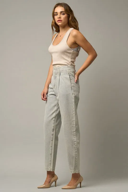 Hot Girl Denim Lab High Waist Balloon Jeans In Light Wash