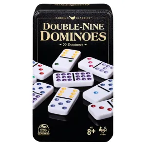 Jeu de dominos double 9, boîte de métal (8 ans et plus, 2 à 6 joueurs)