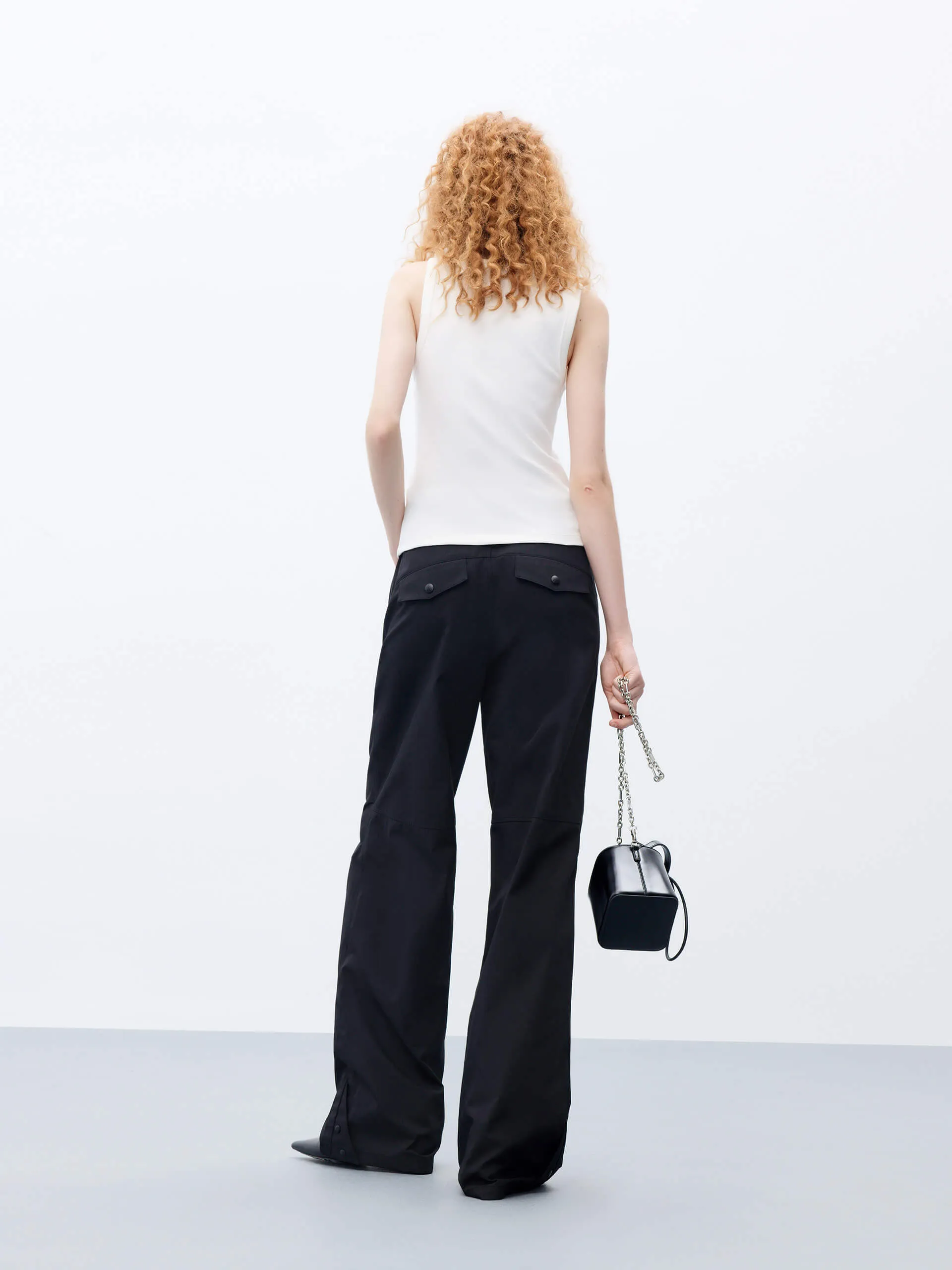 Knee Pleated Straight Pants