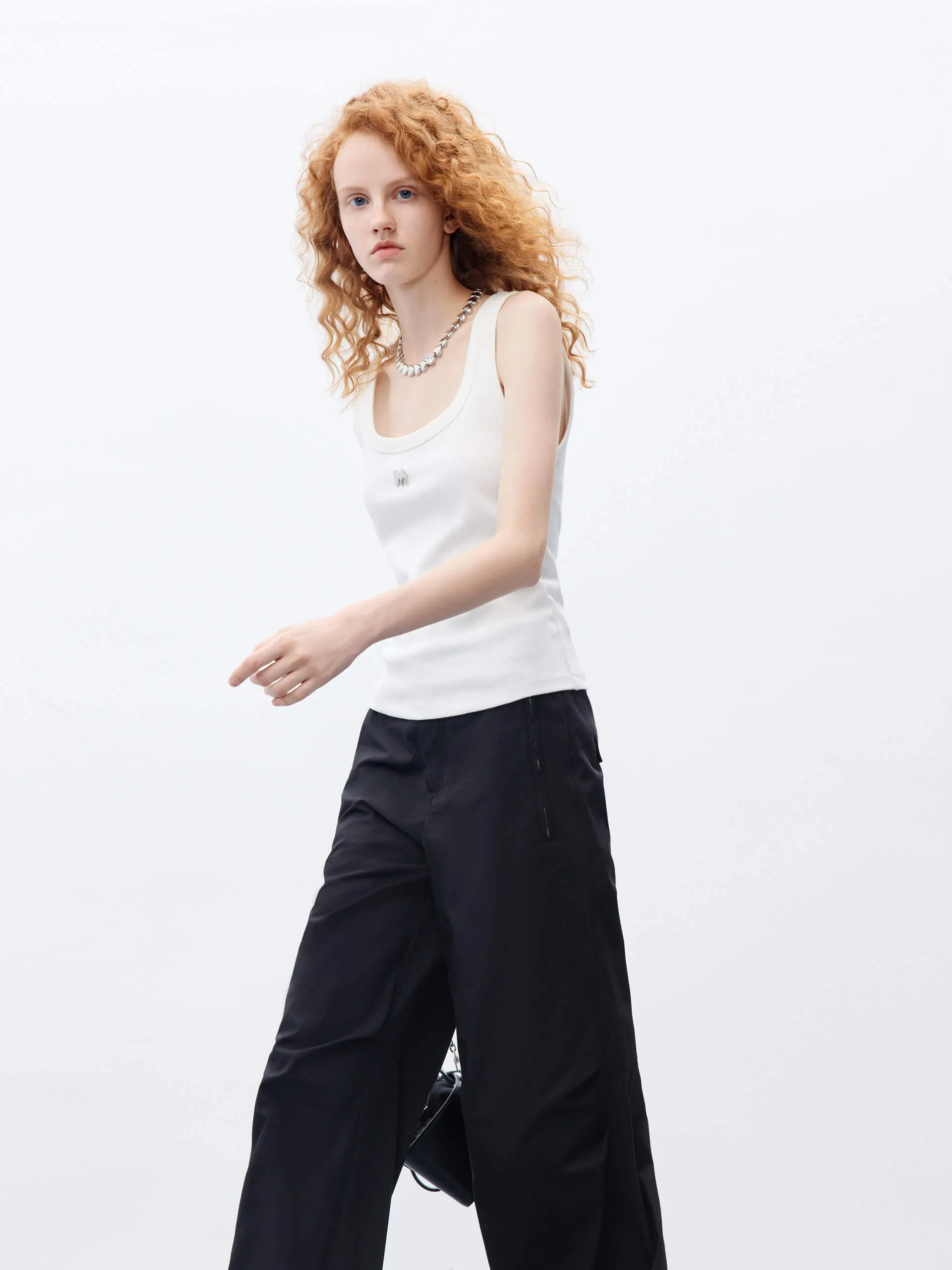 Knee Pleated Straight Pants