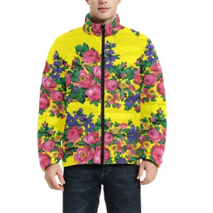 Kokum's Revenge Yellow Men's Stand Collar Padded Jacket