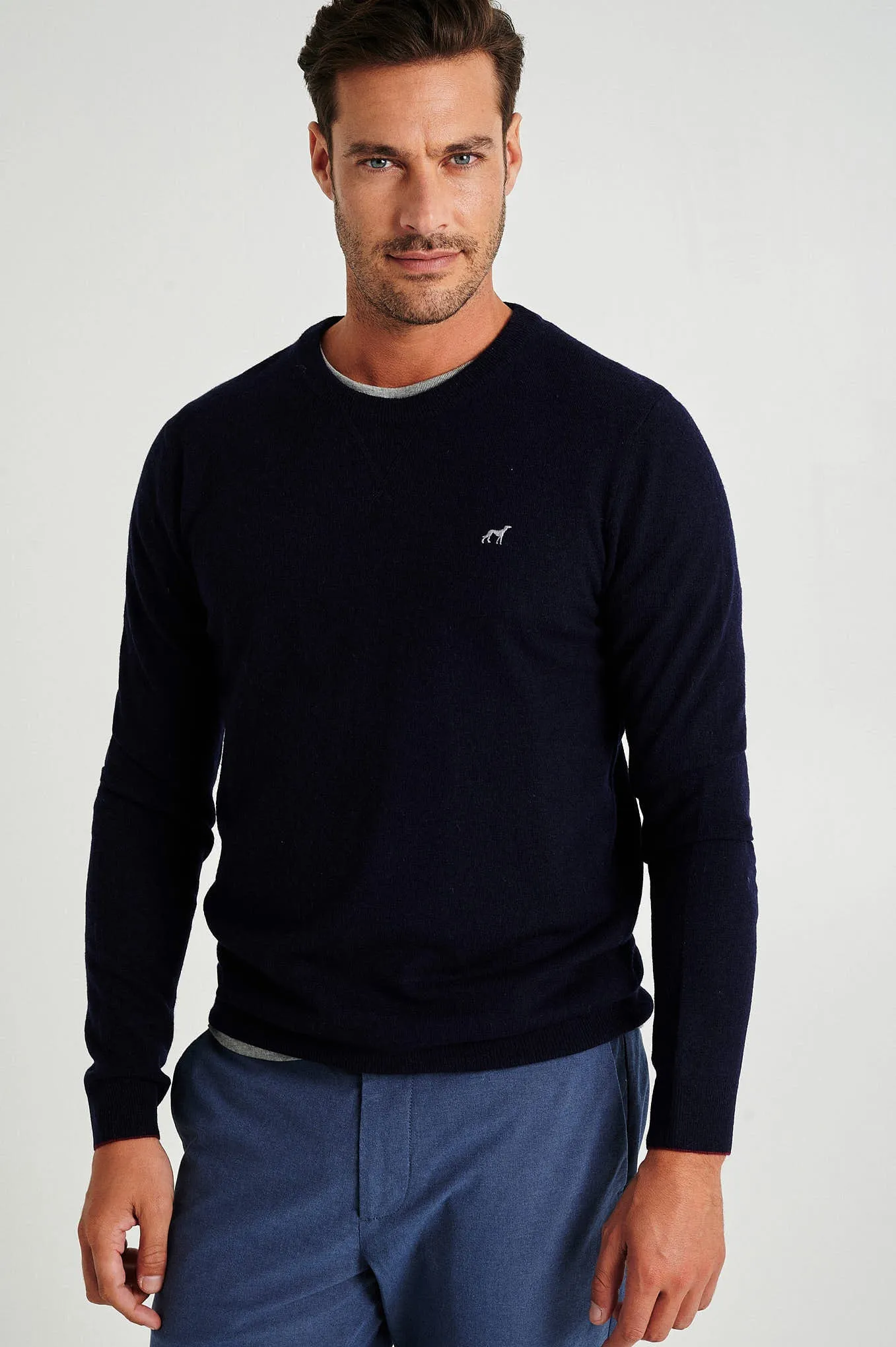 Men's lambswool blend crew neck sweater