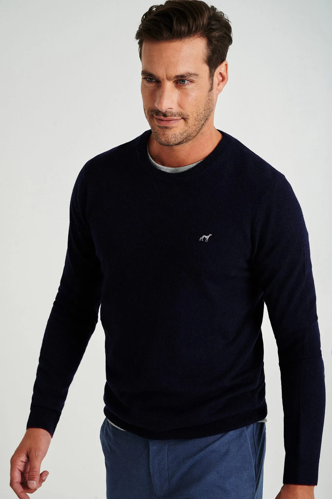 Men's lambswool blend crew neck sweater