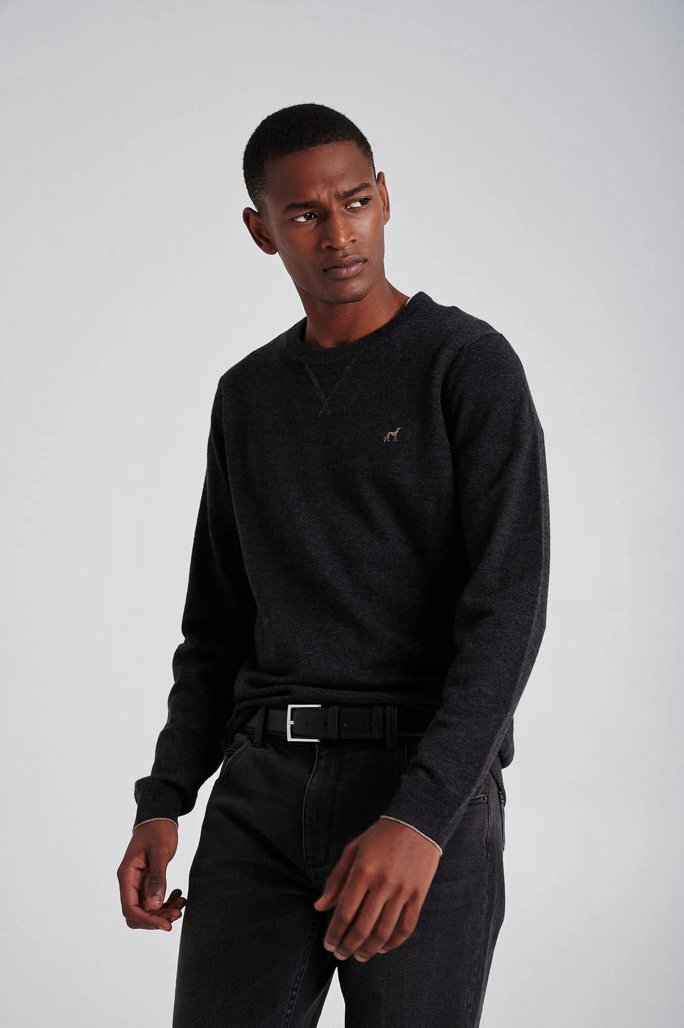 Men's lambswool blend crew neck sweater