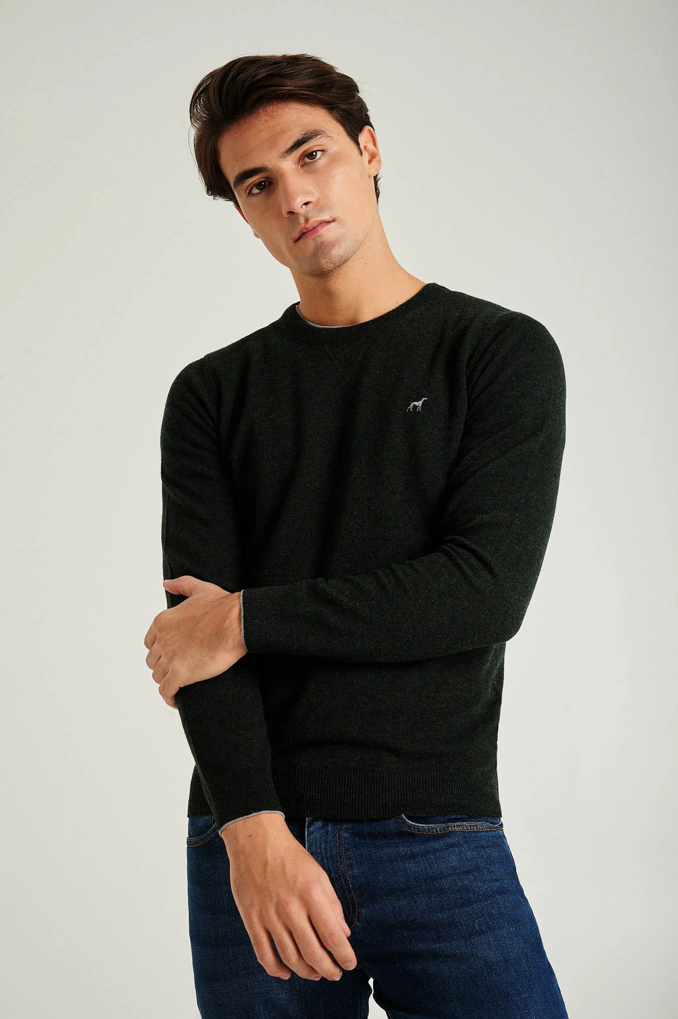 Men's lambswool blend crew neck sweater