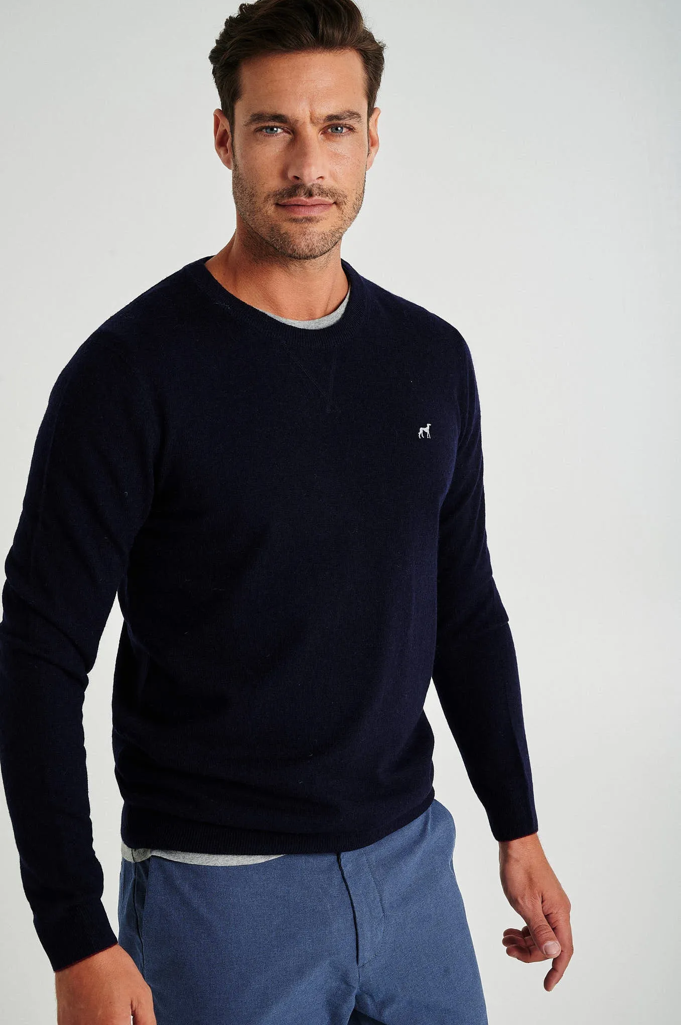 Men's lambswool blend crew neck sweater