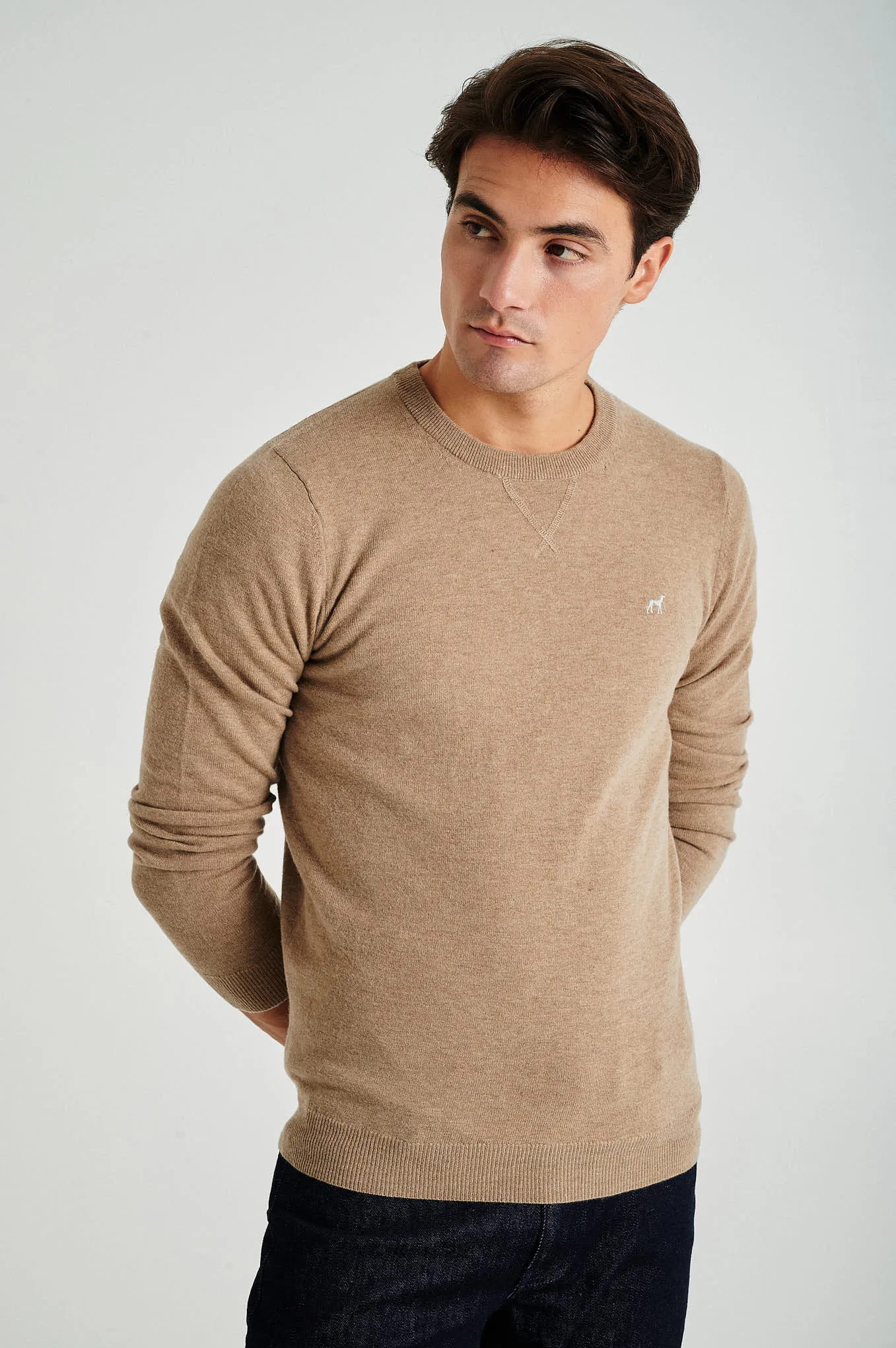 Men's lambswool blend crew neck sweater