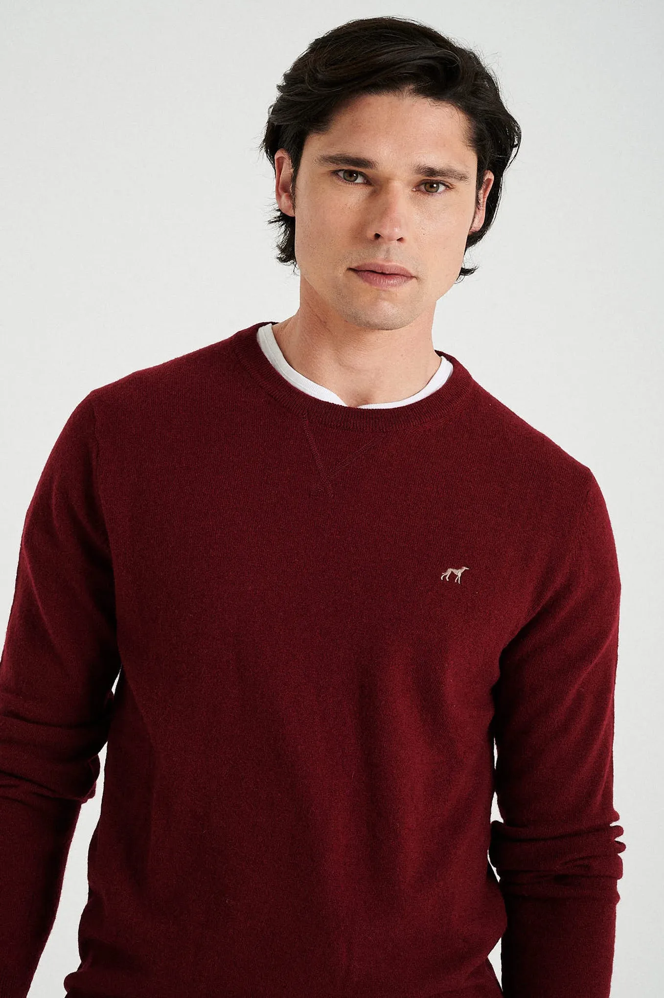 Men's lambswool blend crew neck sweater