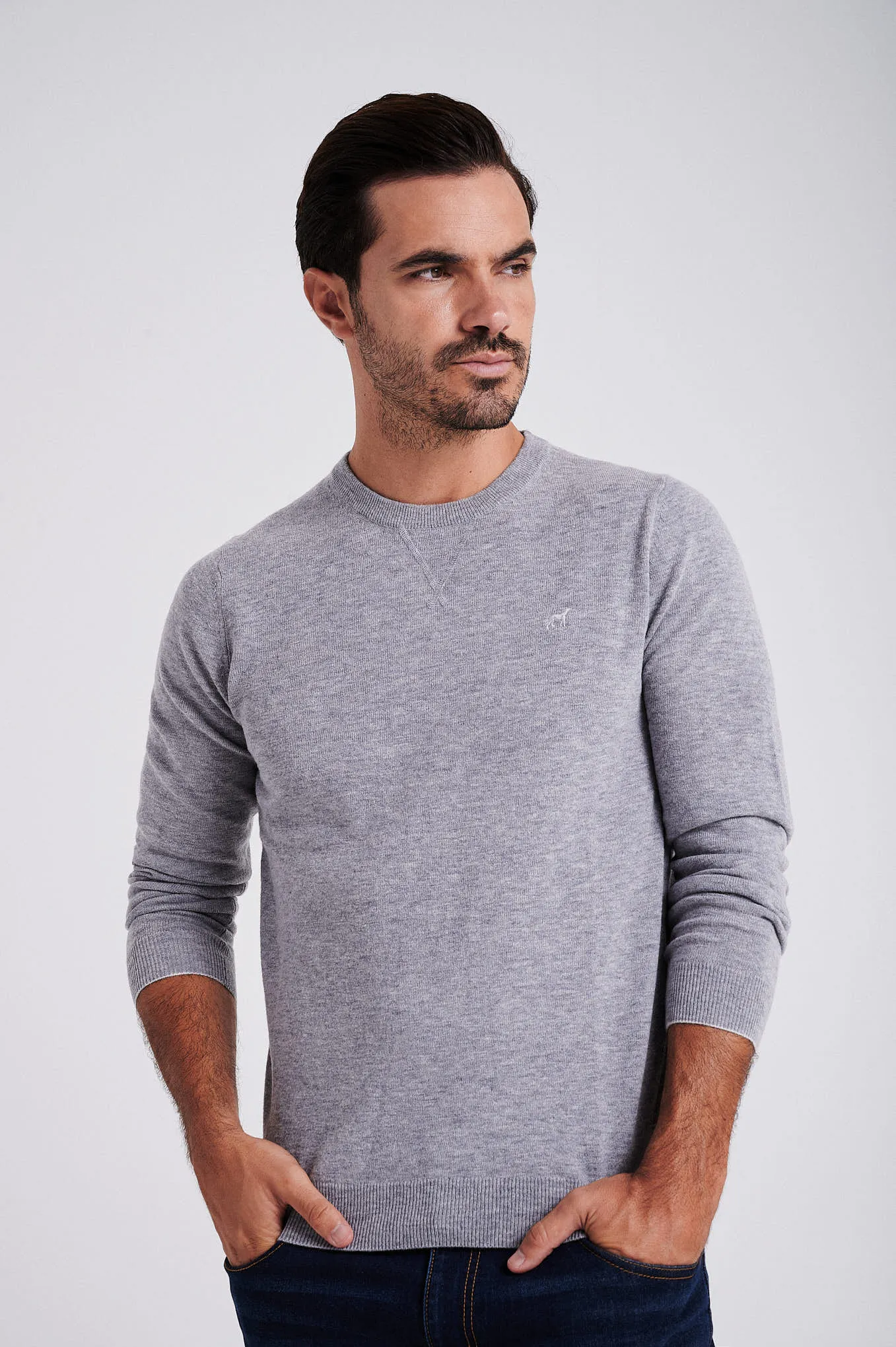 Men's lambswool blend crew neck sweater