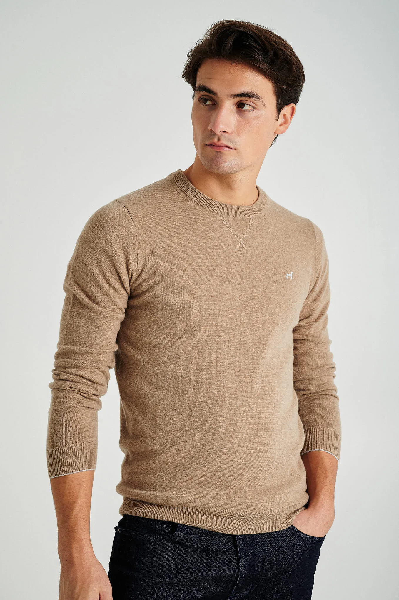 Men's lambswool blend crew neck sweater