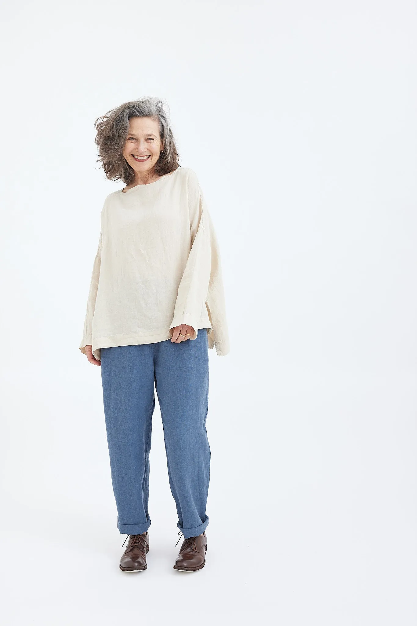 Metta - Sailor Boxy Top - Light Linen