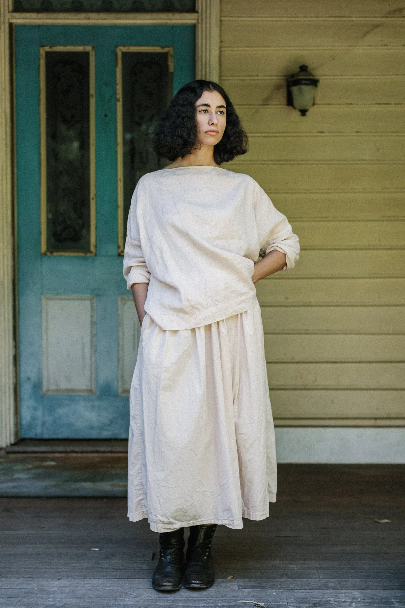 Metta - Sailor Boxy Top - Light Linen