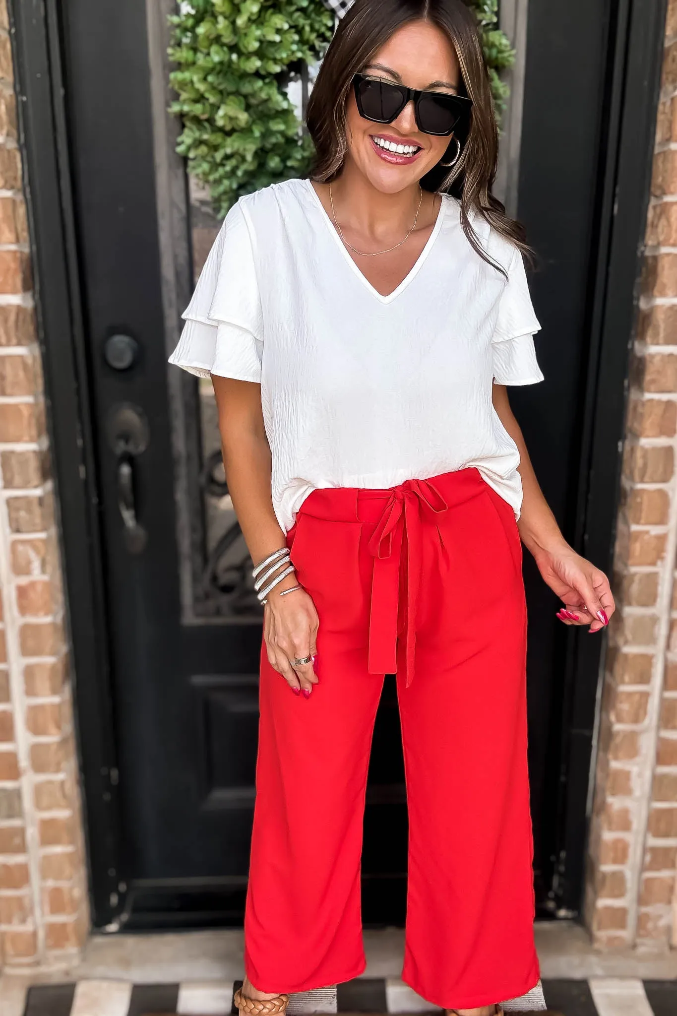 Opportunity Knocks Sunkist Wide Leg Pants