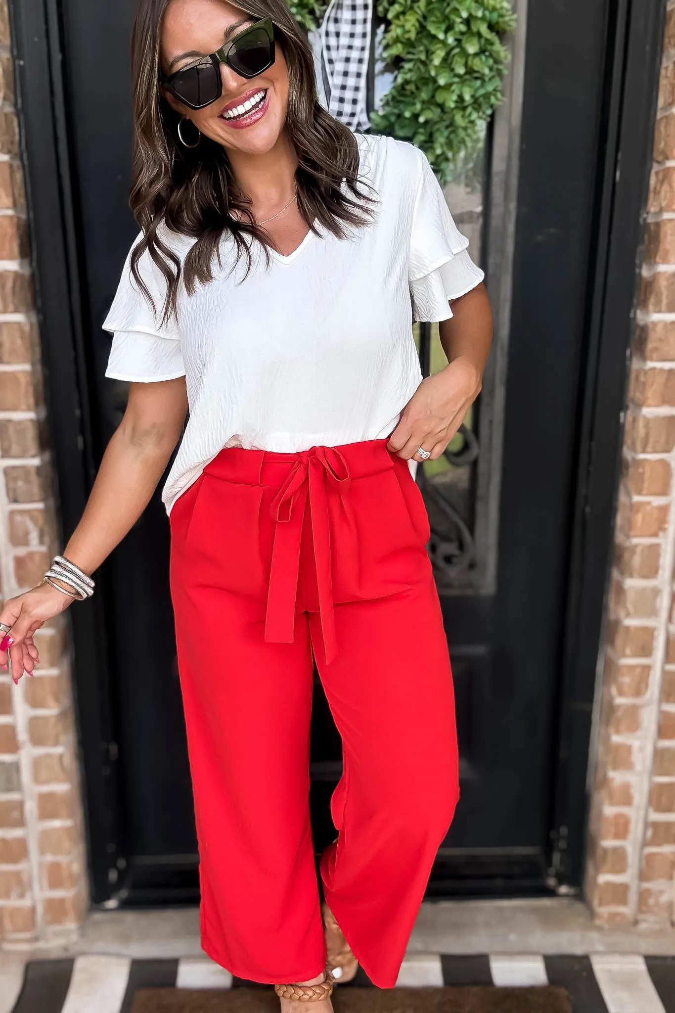 Opportunity Knocks Sunkist Wide Leg Pants