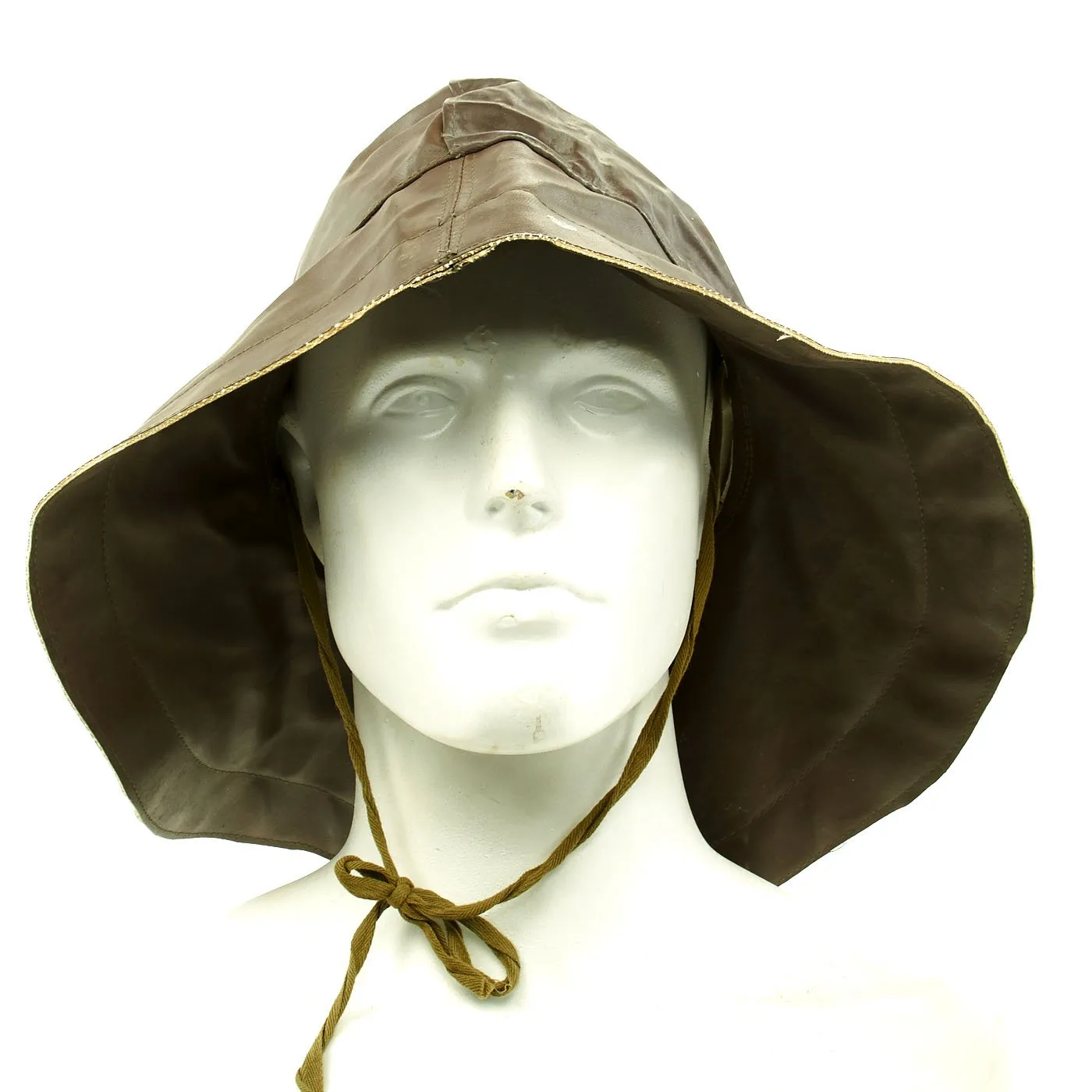 Original German WWII Kriegsmarine Navy Foul Weather 59cm Rain Hat by Willy Sprengpfeil - dated 1940