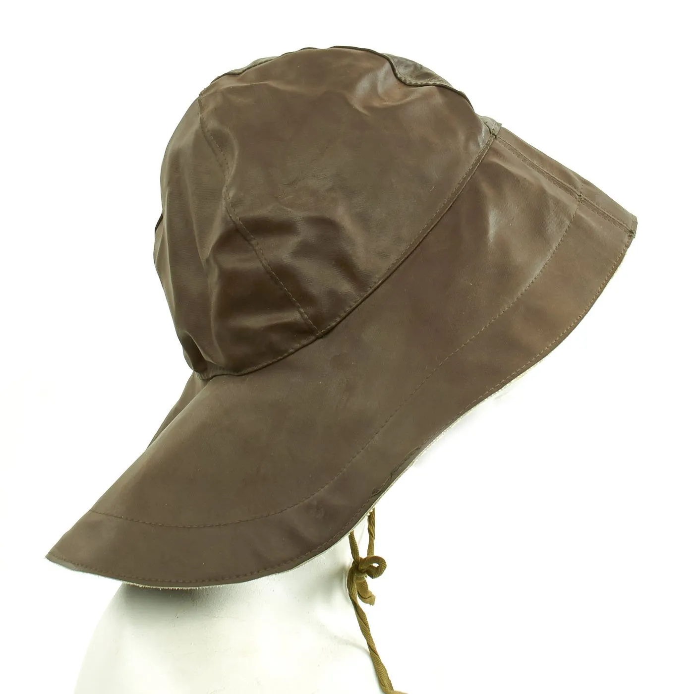 Original German WWII Kriegsmarine Navy Foul Weather 59cm Rain Hat by Willy Sprengpfeil - dated 1940