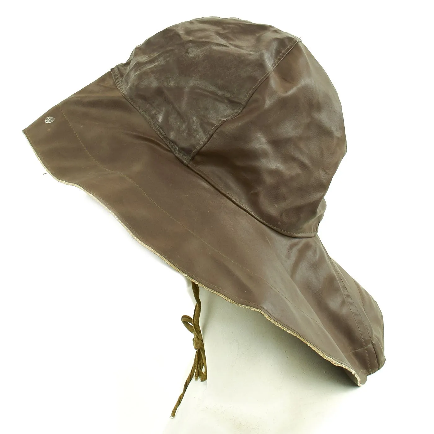 Original German WWII Kriegsmarine Navy Foul Weather 59cm Rain Hat by Willy Sprengpfeil - dated 1940