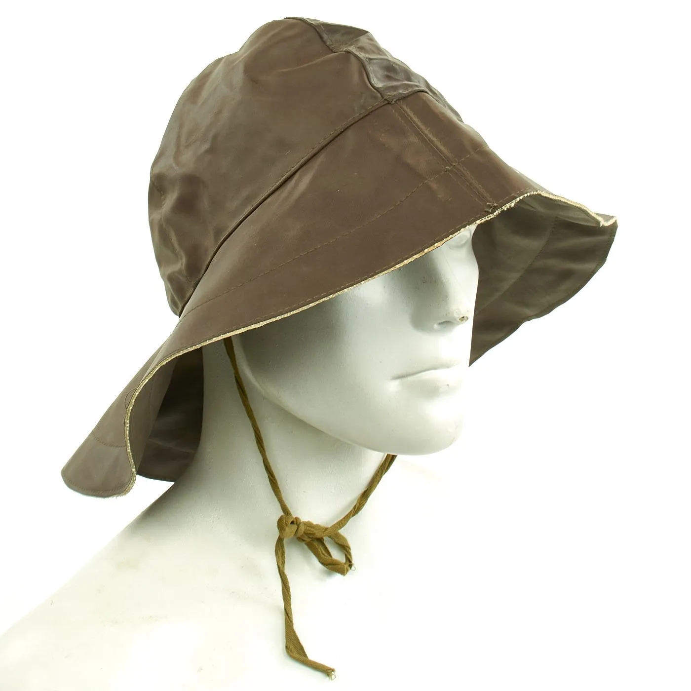 Original German WWII Kriegsmarine Navy Foul Weather 59cm Rain Hat by Willy Sprengpfeil - dated 1940