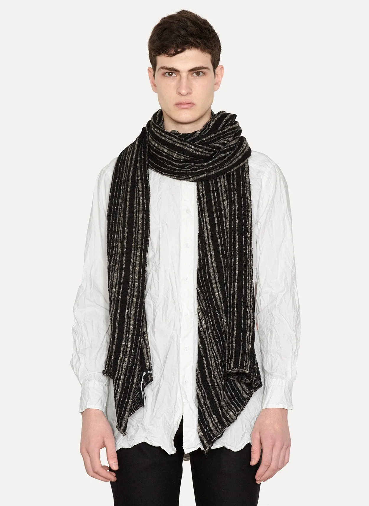 Overknit Striped Long Scarf