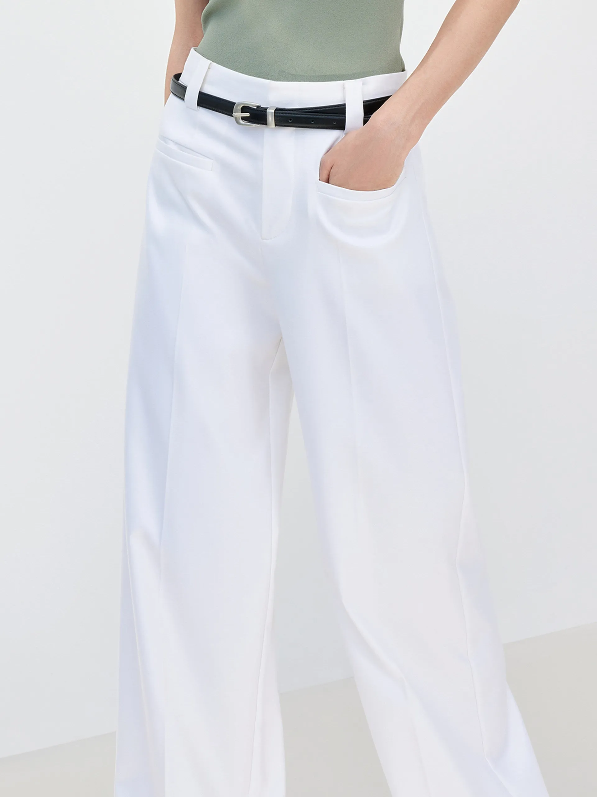 Patch pockets Straight Pants