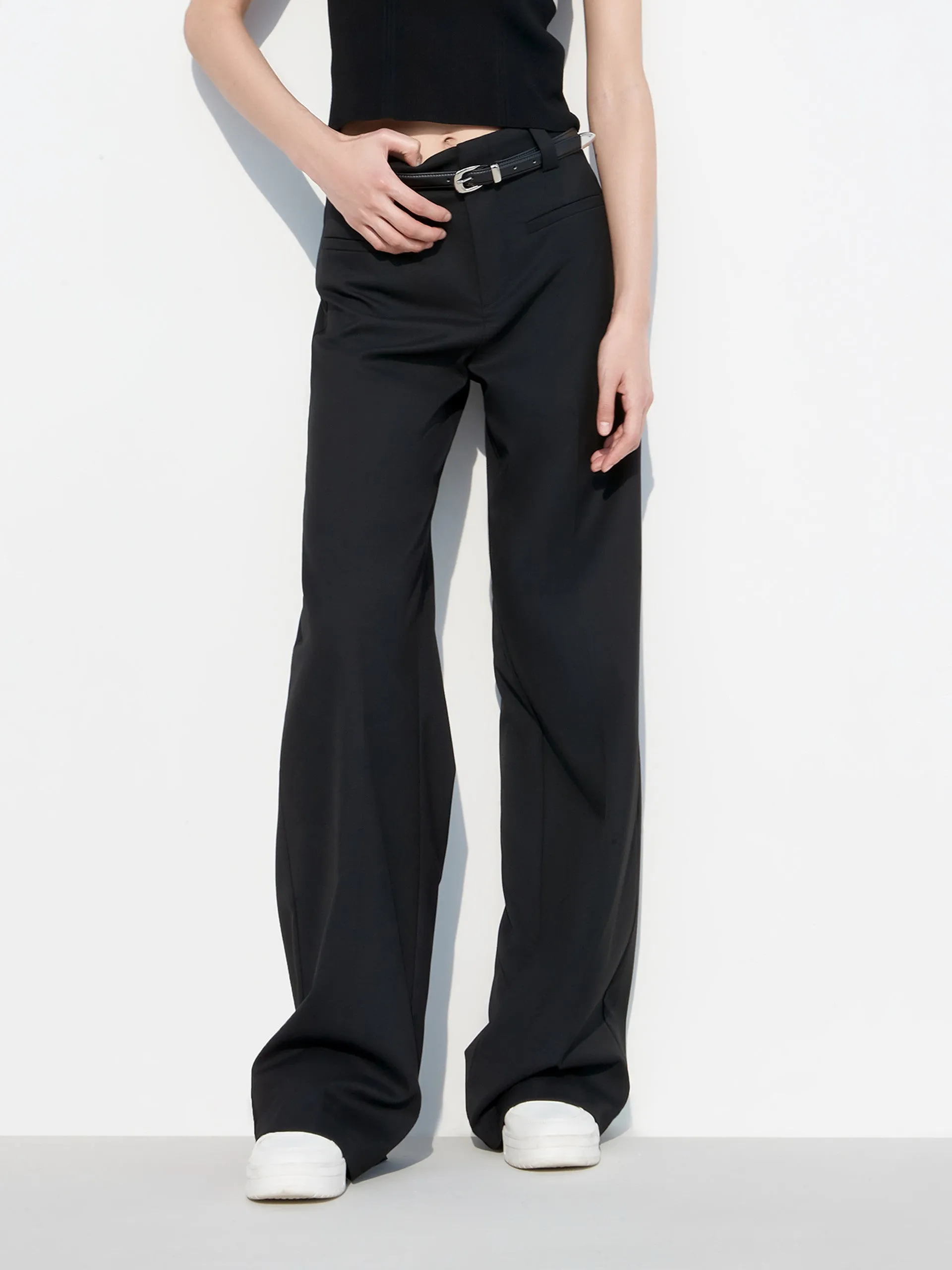 Patch pockets Straight Pants