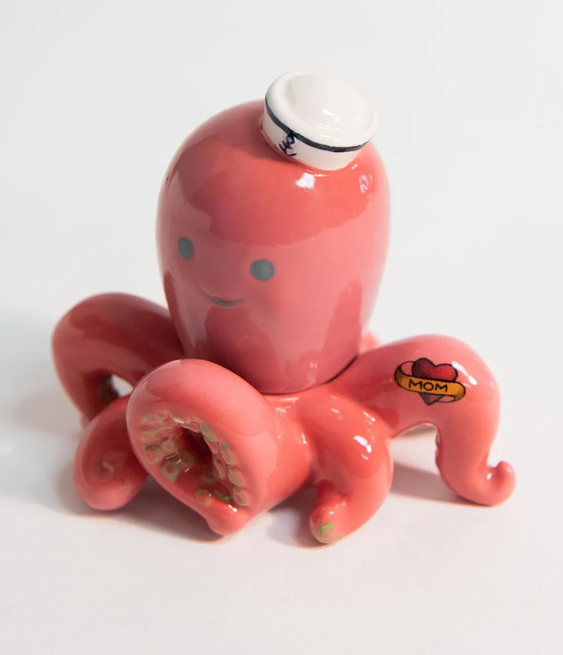 Pink Captain Octopus Ceramic Salt & Pepper Shaker