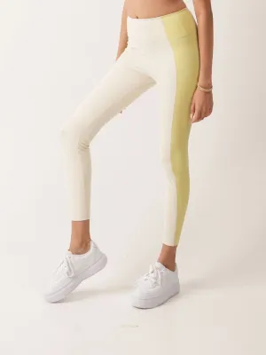 Ray Leggings in Butter Yellow & White