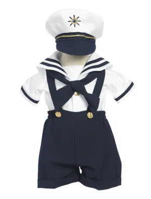 Sailor Boys Short Set Nautical Outfit Set -Navy