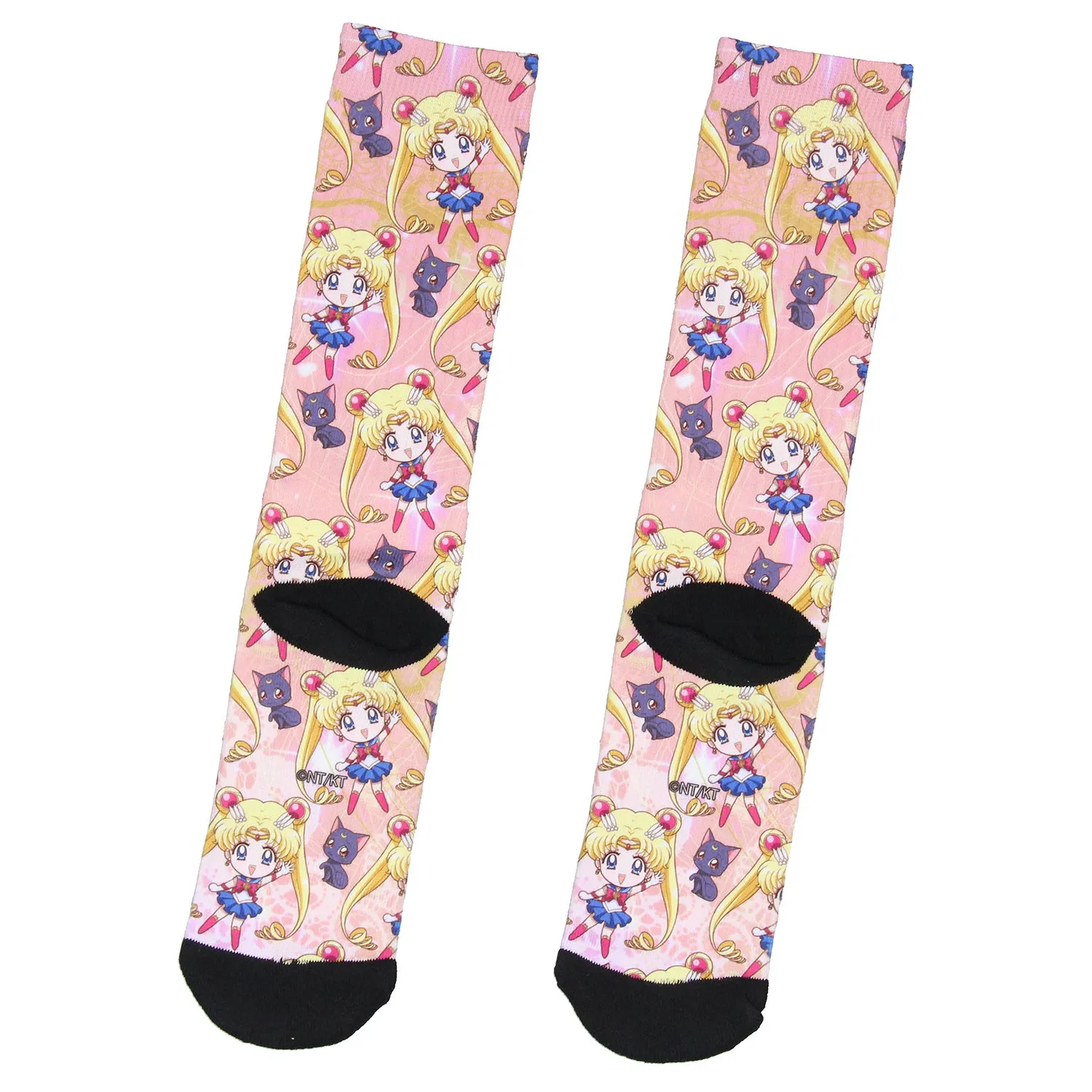 Sailor Moon Crystal Anime Sailor Moon And Artemis Chibi Sublimated Crew Socks